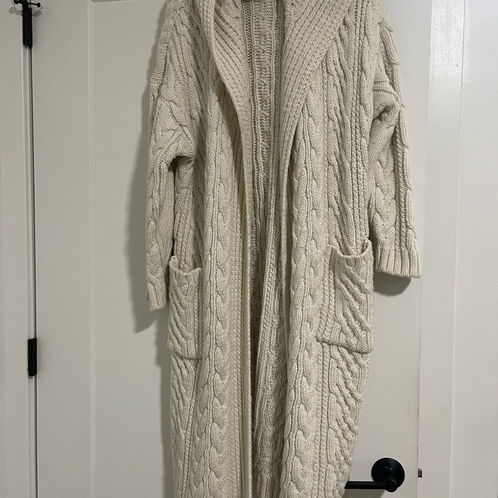 Zara Cream Cable Knit Cardigan